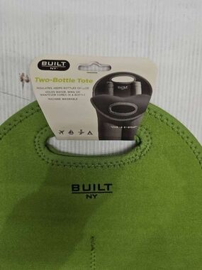 BUILT NY Two-Bottle Tote in Green NEW